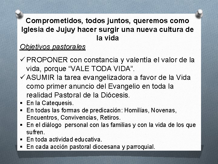 Comprometidos, todos juntos, queremos como Iglesia de Jujuy hacer surgir una nueva cultura de