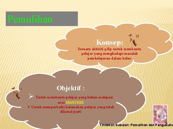 Pemulihan Konsep: Sesuatu aktiviti p&p untuk membantu pelajar yang menghadapi masalah pembelajaran dalam kelas.