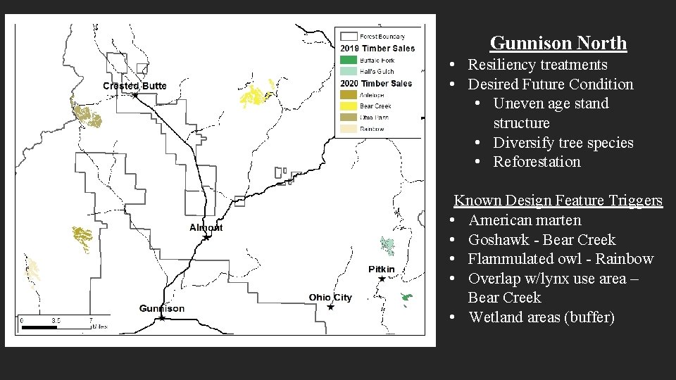 Gunnison North • Resiliency treatments • Desired Future Condition • Uneven age stand structure