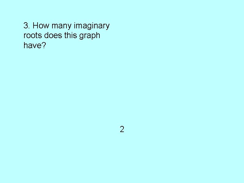 3. How many imaginary roots does this graph have? 2 