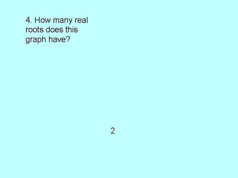 4. How many real roots does this graph have? 2 