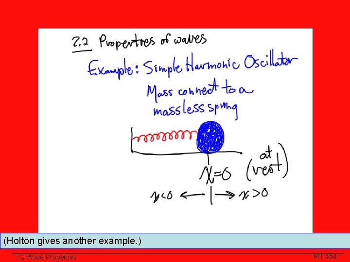 Class Slide (Holton gives another example. ) 7. 2 Wave Properties MT 454 