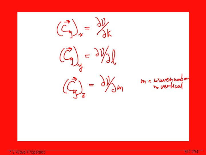 Class Slide 7. 2 Wave Properties MT 454 