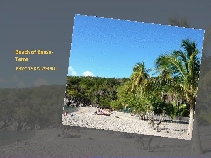 Beach of Basse. Terre ENJOY THE WARM SUN Beach of Basse. Terre ENJOY THE WARM SUN
