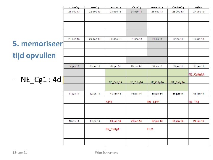 5. memoriseertijd opvullen - NE_Cg 1 : 4 d 18 -sep-21 Wim Schramme 