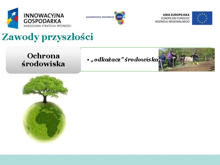 Zawody przyszłości Ochrona środowiska • „odkażacz” środowiska 