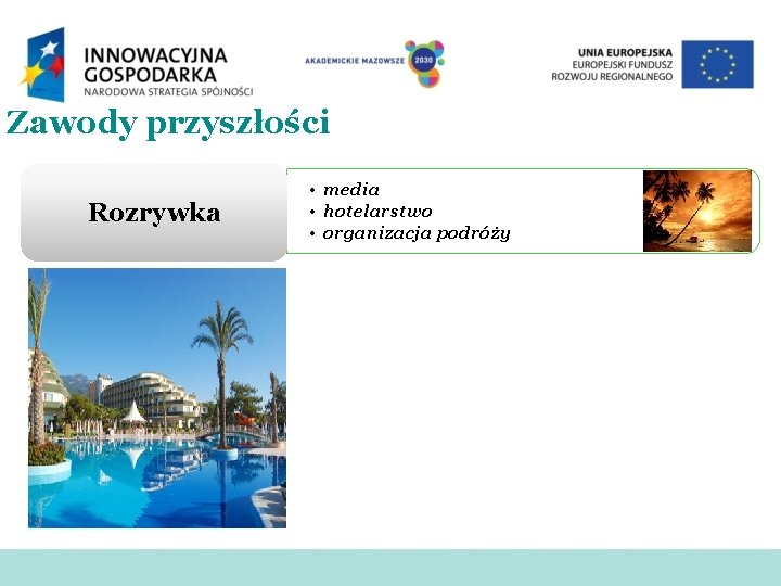 Zawody przyszłości Rozrywka • media • hotelarstwo • organizacja podróży 