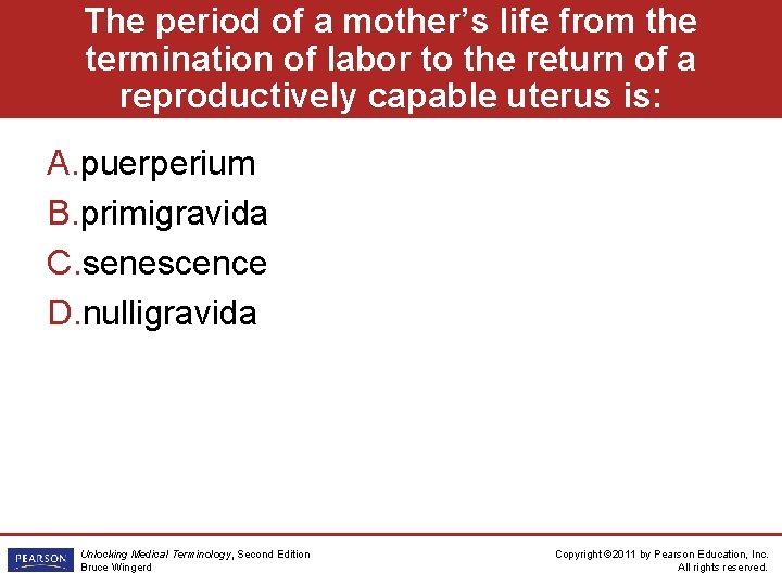 The period of a mother’s life from the termination of labor to the return