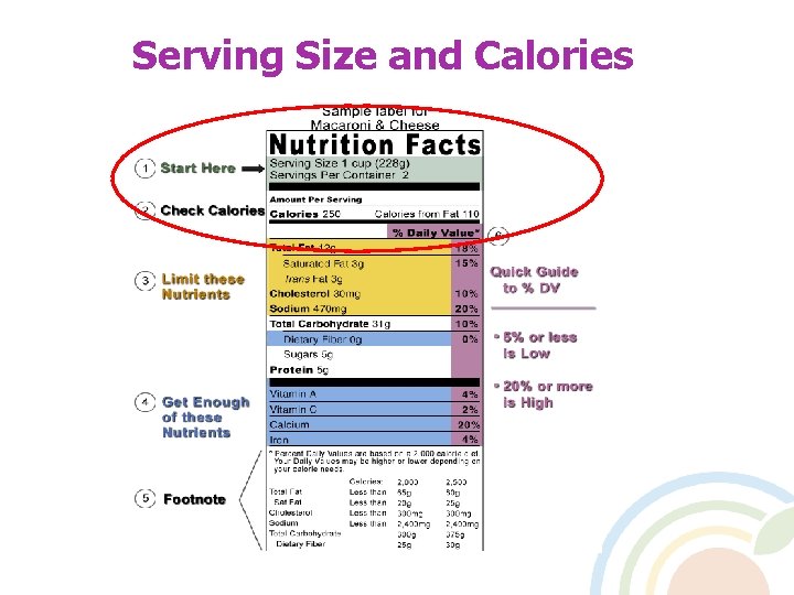 Serving Size and Calories 