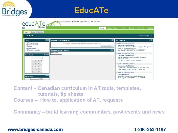 Educ. ATe Content – Canadian curriculum in AT tools, templates, tutorials, tip sheets Courses