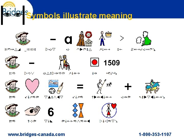 Symbols illustrate meaning www. bridges-canada. com 1 -800 -353 -1107 