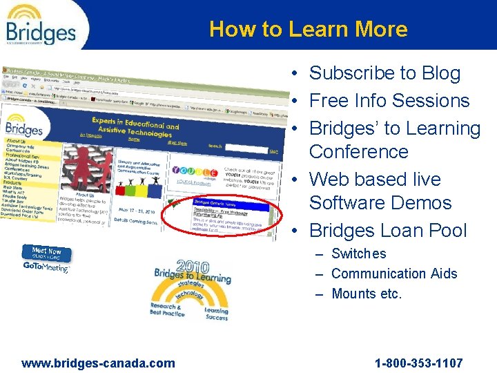 How to Learn More • Subscribe to Blog • Free Info Sessions • Bridges’