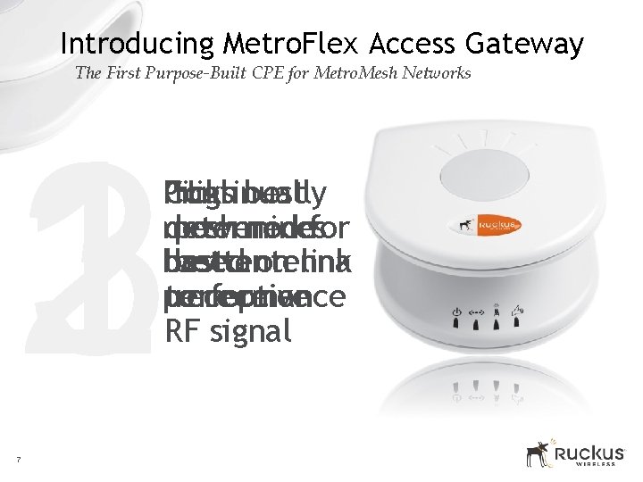 Introducing Metro. Flex Access Gateway The First Purpose-Built CPE for Metro. Mesh Networks 1