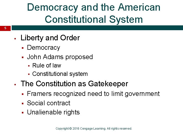 GATEWAYS TO AMERICAN DEMOCRACY Chapter 1 Learning Objectives