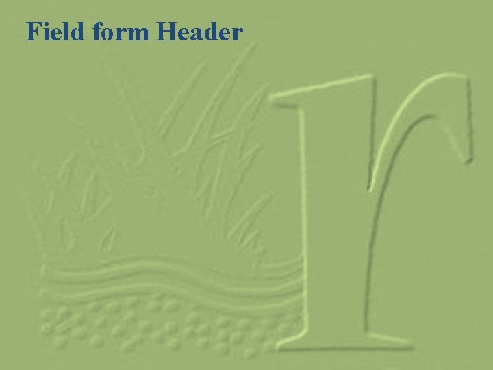 Field form Header 
