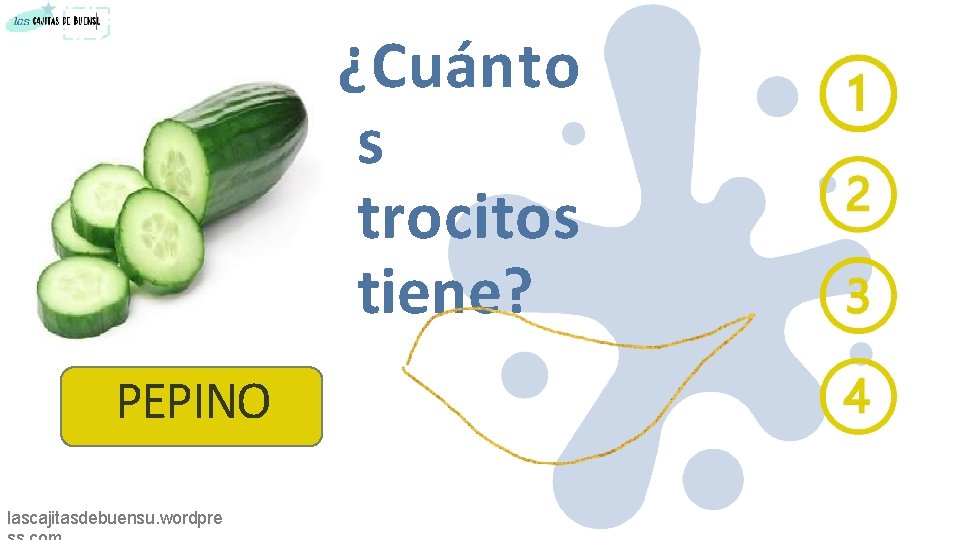 ¿Cuánto s trocitos tiene? PEPINO lascajitasdebuensu. wordpre 