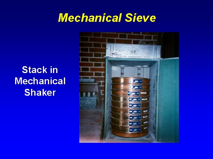Mechanical Sieve Stack in Mechanical Shaker 