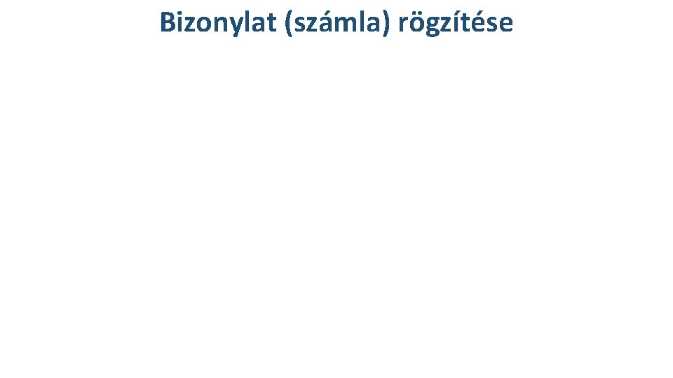 Bizonylat (számla) rögzítése Bizonylat (számla) rögzítése