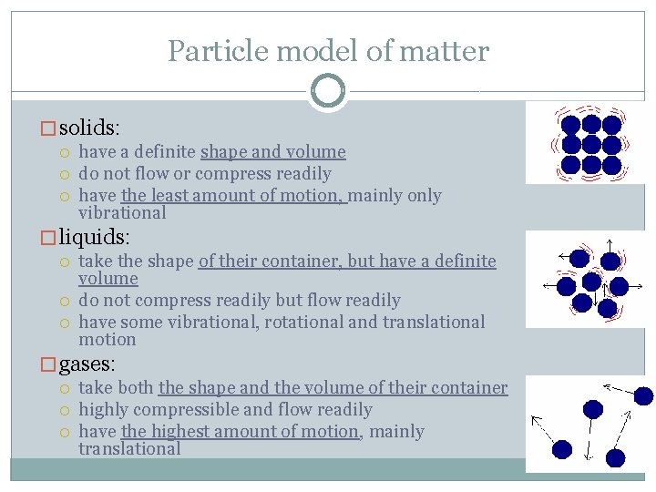 Particle model of matter � solids: have a definite shape and volume do not