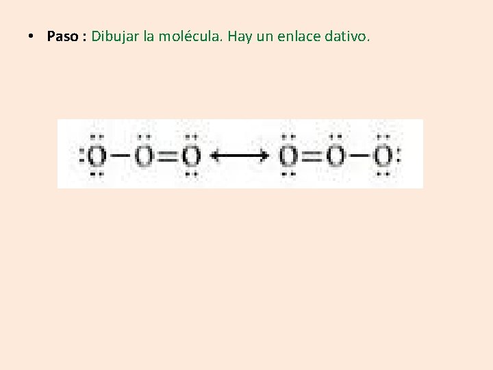  • Paso : Dibujar la molécula. Hay un enlace dativo. 