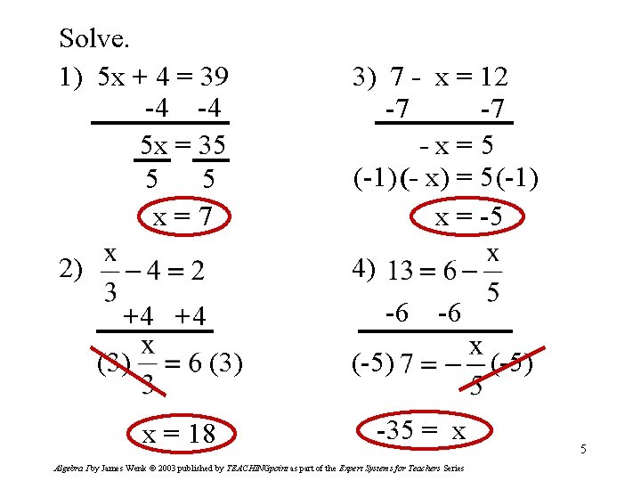 2 4 Solving MultiStep Variable Equations Objective To