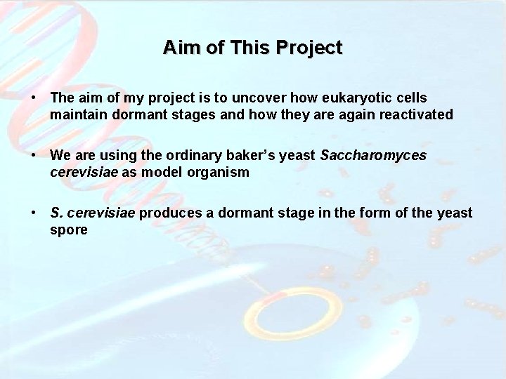 Aim of This Project • The aim of my project is to uncover how