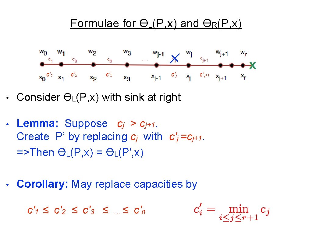 Formulae for ϴL(P, x) and ϴR(P, x) c’ 1 c’ 2 c’ 3 c’j+1