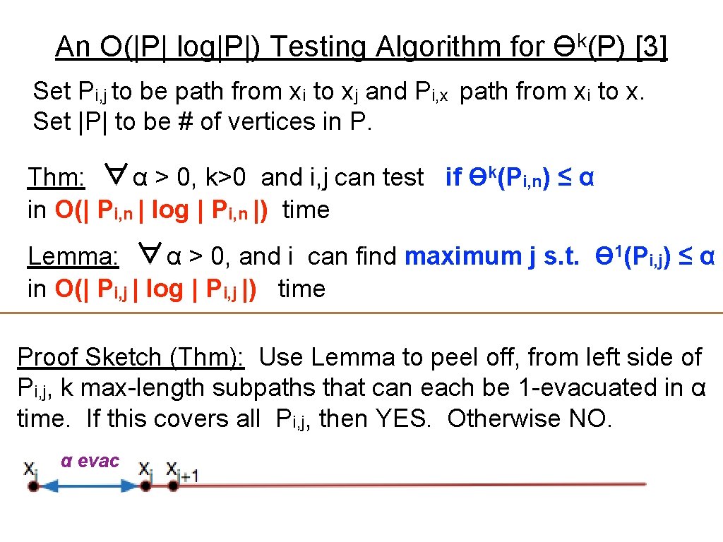 An O(|P| log|P|) Testing Algorithm for k ϴ (P) [3] Set Pi, j to