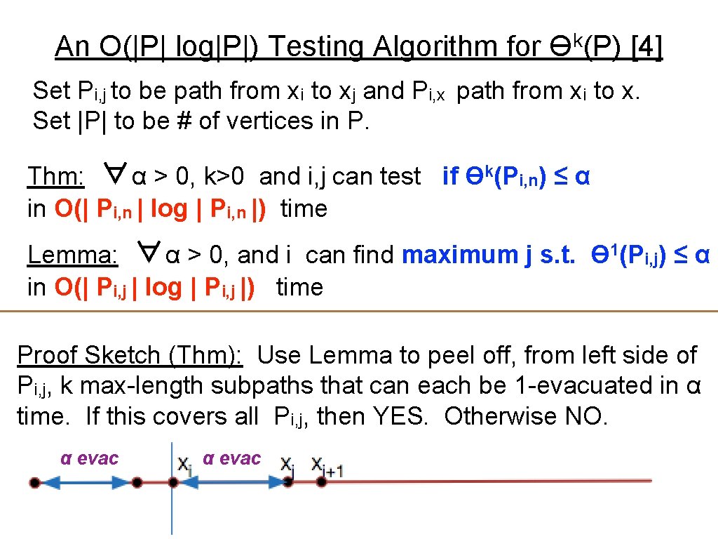 An O(|P| log|P|) Testing Algorithm for k ϴ (P) [4] Set Pi, j to