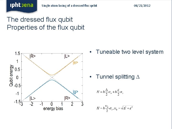 Single atom lasing of a dressed flux qubit 06/21/2012 The dressed flux qubit Properties