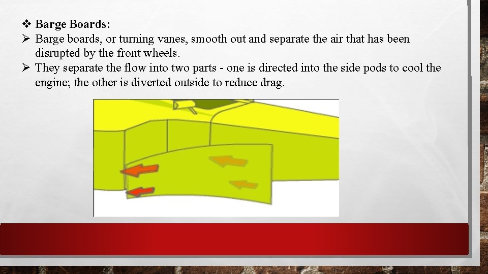  Barge Boards: Barge boards, or turning vanes, smooth out and separate the air