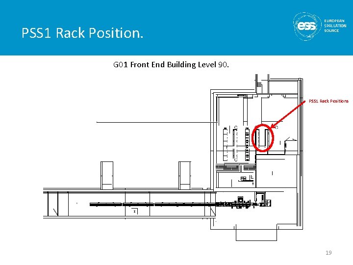 PSS 1 Rack Position. G 01 Front End Building Level 90. PSS 1 Rack