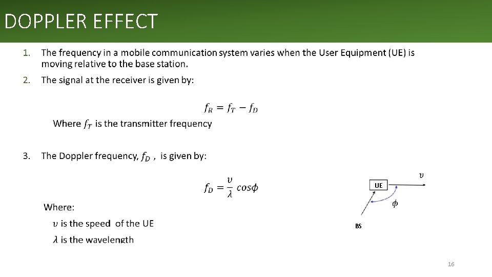 DOPPLER EFFECT • UE BS 16 