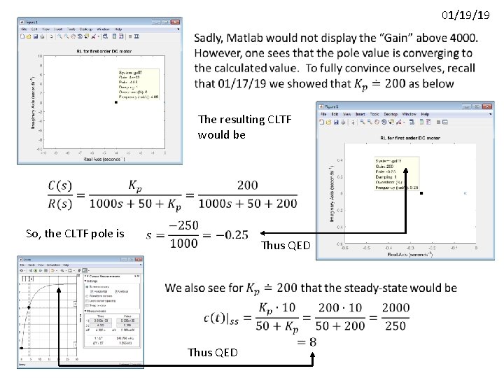 01/19/19 The resulting CLTF would be So, the CLTF pole is Thus QED 