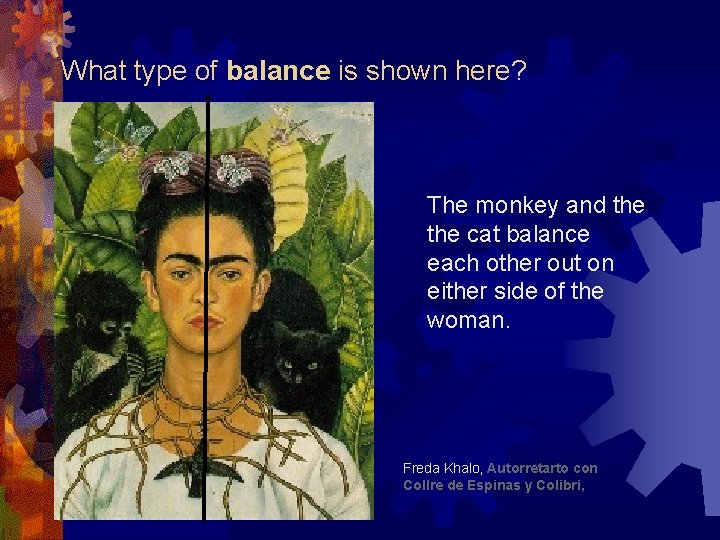 What type of balance is shown here? The monkey and the cat balance each