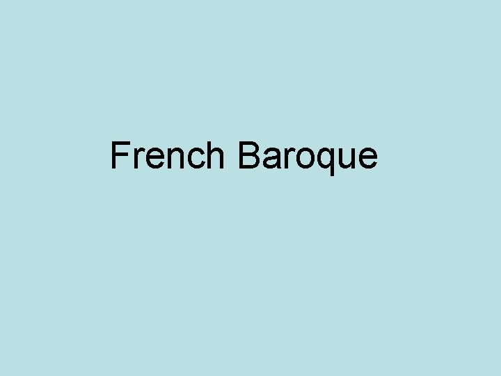 French Baroque 