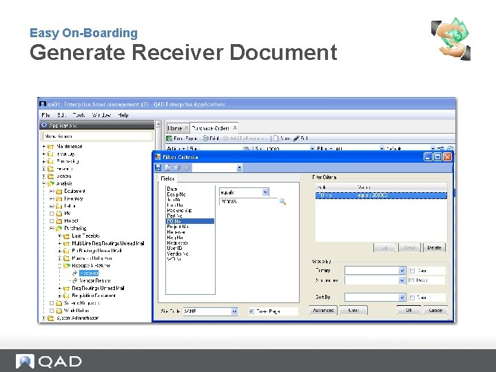 Easy On-Boarding Generate Receiver Document 
