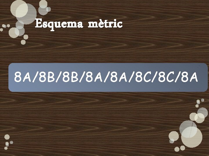 Esquema mètric 8 A/8 B/8 B/8 A/8 A/8 C/8 C/8 A Esquema mètric 8 A/8 B/8 B/8 A/8 A/8 C/8 C/8 A