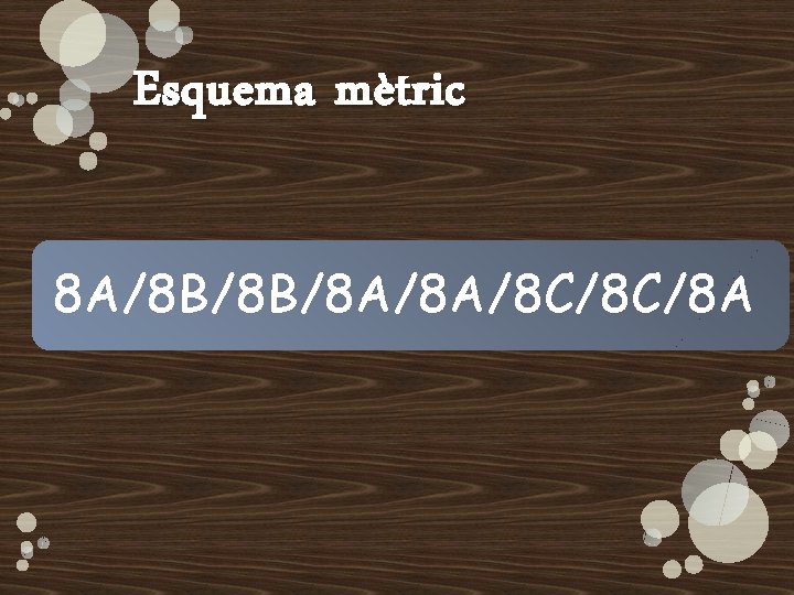 Esquema mètric 8 A/8 B/8 B/8 A/8 A/8 C/8 C/8 A 