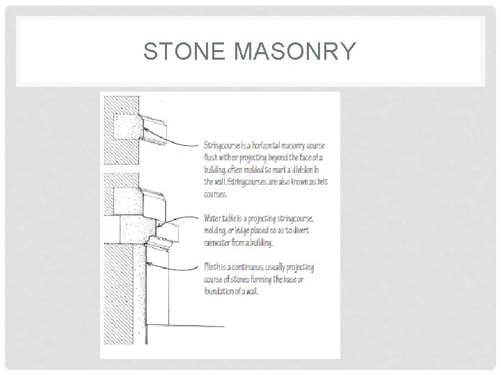 STONE MASONRY 