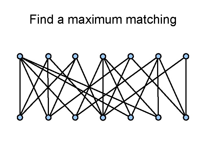 Find a maximum matching 