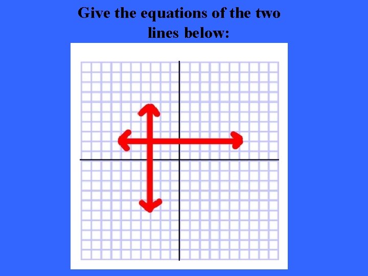 Give the equations of the two lines below: 