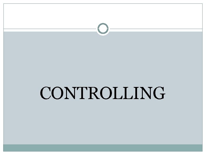 CONTROLLING 