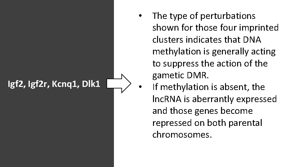  • Igf 2, Igf 2 r, Kcnq 1, Dlk 1 • The type