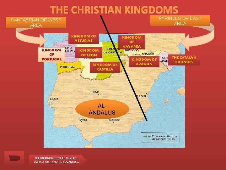 THE CHRISTIAN KINGDOMS PYRINEES OR EAST AREA CANTABRIAN OR WEST AREA KINGDOM OF ASTURIAS