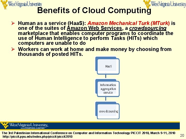 Benefits of Cloud Computing Ø Human as a service (Haa. S): Amazon Mechanical Turk