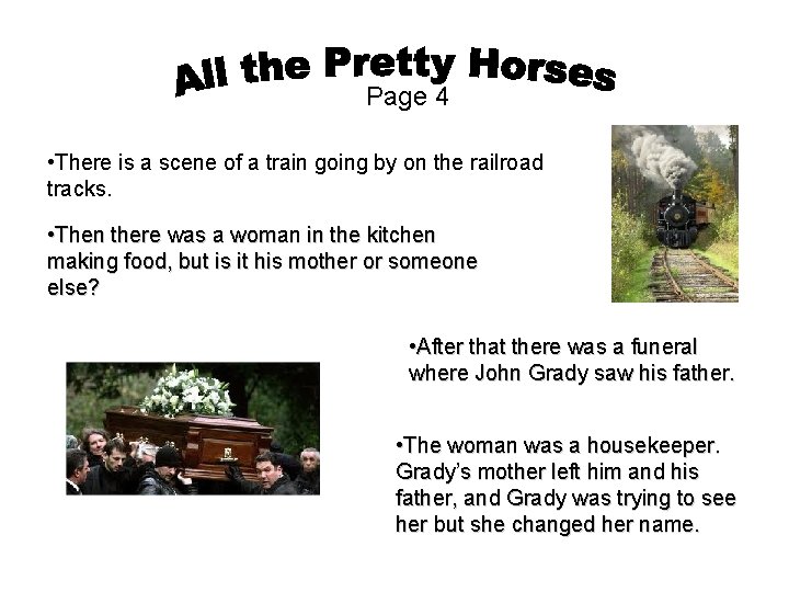 Page 4 • There is a scene of a train going by on the