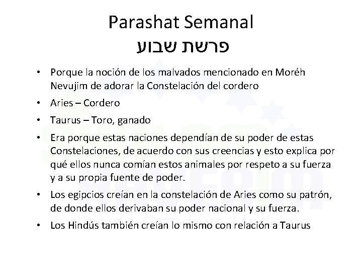 Parashat Semanal פרשת שבוע • Porque la noción de los malvados mencionado en Moréh