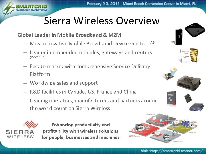 Sierra Wireless Overview Global Leader in Mobile Broadband & M 2 M – Most