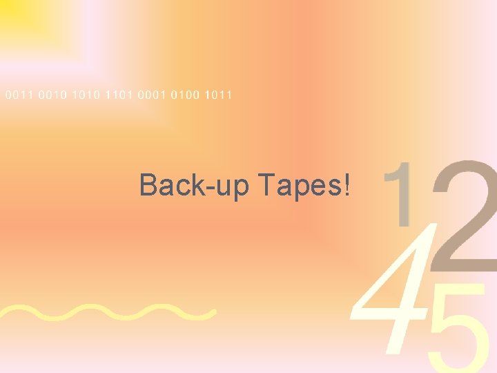 Back-up Tapes! 